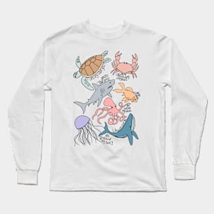 Sea life love puns Long Sleeve T-Shirt